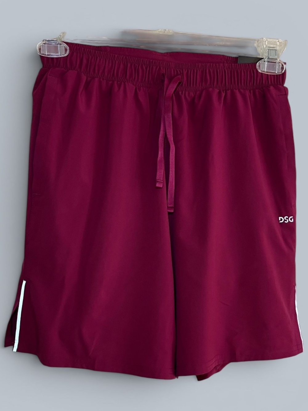 DSG MENS Burgundy Reflective 7" Running Shorts Size Small NWT